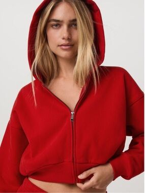 Vuori Restore Mini Full Zip Hoodie - Cherry Red